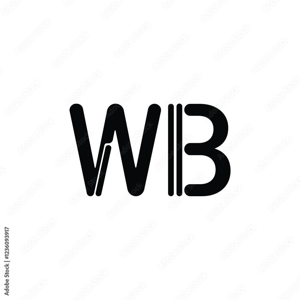 WB monogram logo design letter text name symbol monochrome logotype alphabet character simple logo WB monogram logo design letter text name symbol monochrome logotype alphabet character simple logo