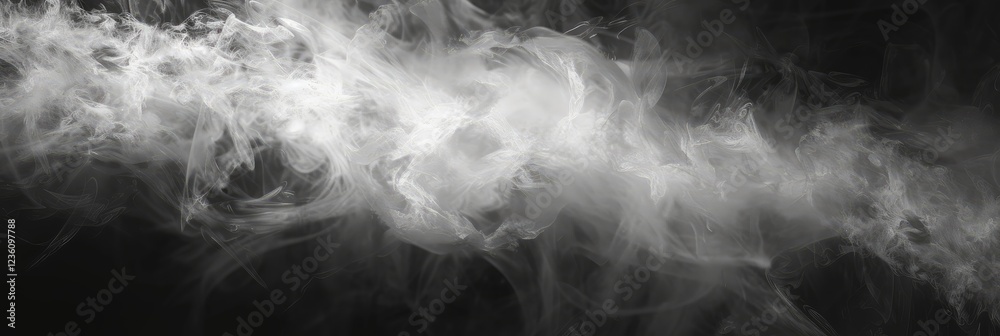 Naklejka premium Mysterious Smoke Swirls on Black Background