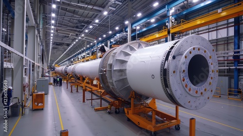 High-Tech Manufacturing Facility with Aerospace Equipment