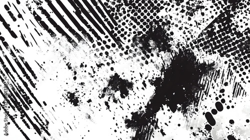 Wallpaper Mural abstract black and white grunge texture background design with splatter brush strokes and distressed effects  Monochromaticdigital with a vintage grungy and textured style Torontodigital.ca