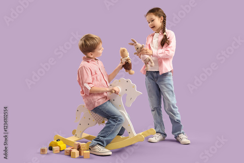 Cute little children with t...