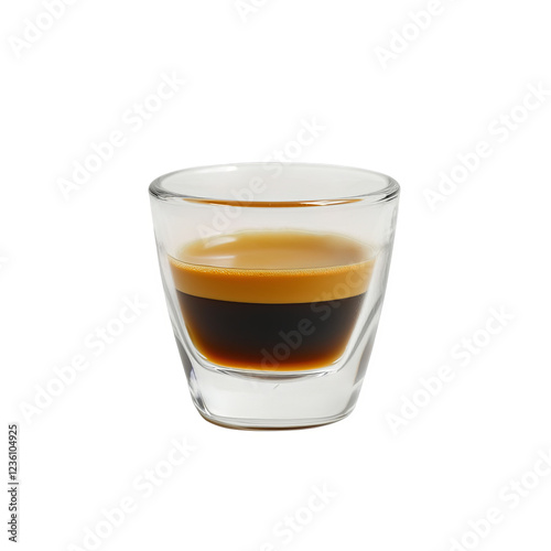 A glass of coffee with a brown liquid in it