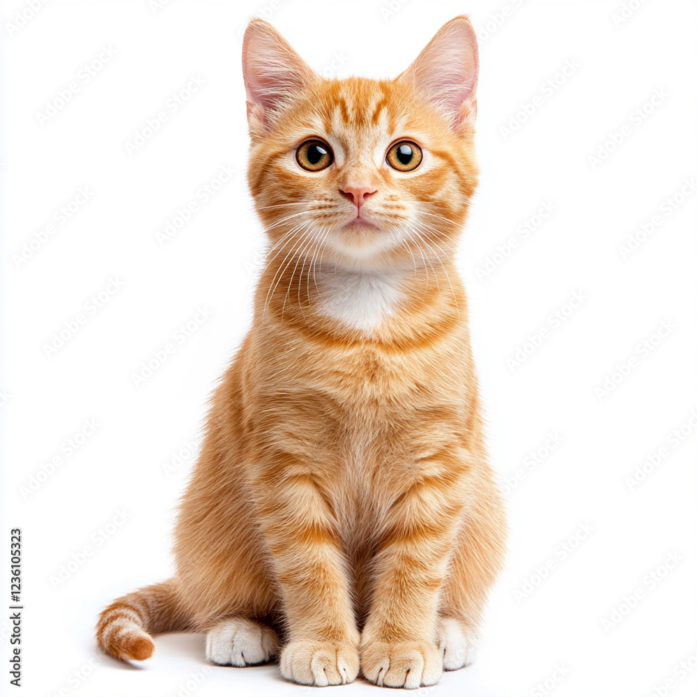 Ginger cat isolated on white Ginger cat isolated on white