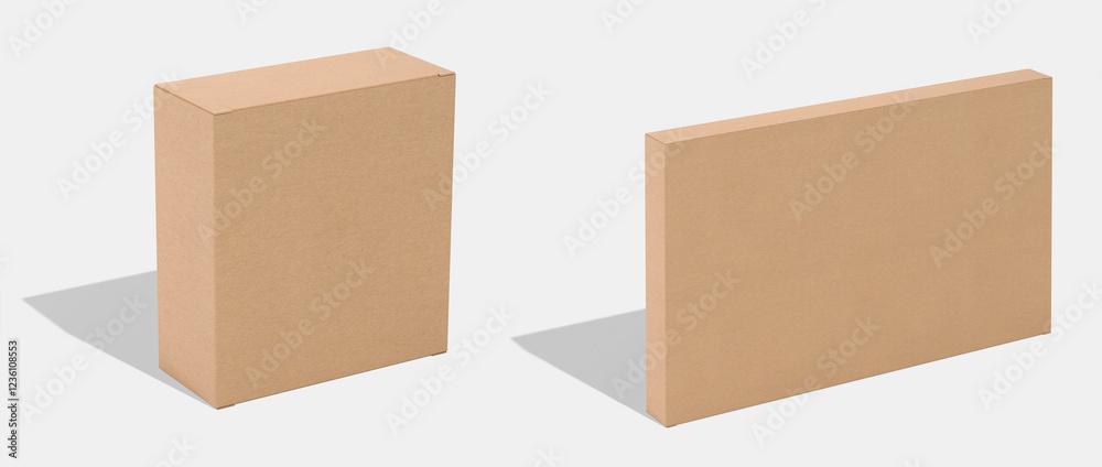 Brown Paper mailing box Cardboard box isolated on white background Brown Paper mailing box Cardboard box isolated on white background