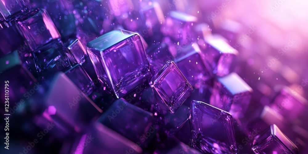 Abstract purple prisms, layered design, 3d render, Generative AI Abstract purple prisms, layered design, 3d render, Generative AI