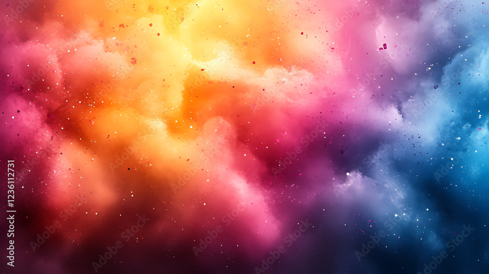 Naklejka premium Colorful nebula explosion cosmic space background