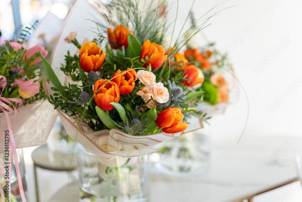 Naklejka premium Bukiet Kwiatów w kwiaciarni