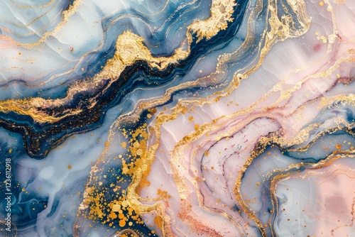 Vivid marble texture with gold accents. Neural network AI generated