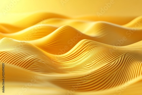 Abstract yellow lines, futuristic design, 3d render, Generative AI