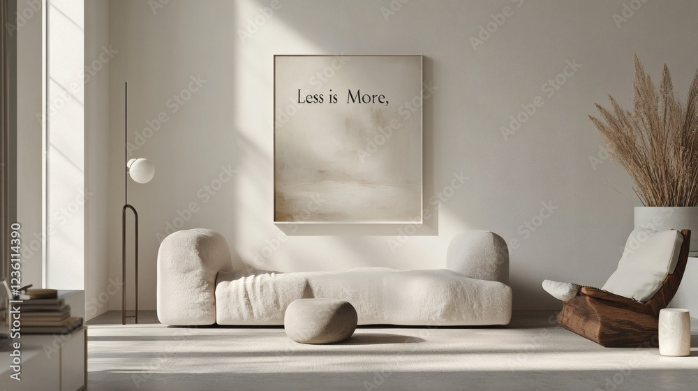 Obraz premium Minimalist Living Room Interior Design with 