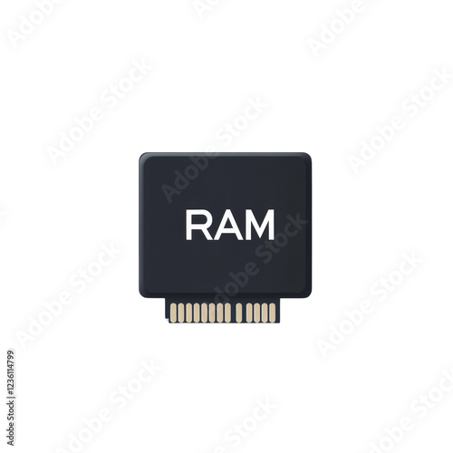 The image shows a simple graphic representation of a random access memory module commonly used in computers. photo