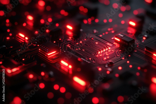 Red Abstract Technology Bac...