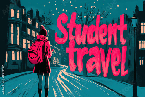 Student Travel Text Typography