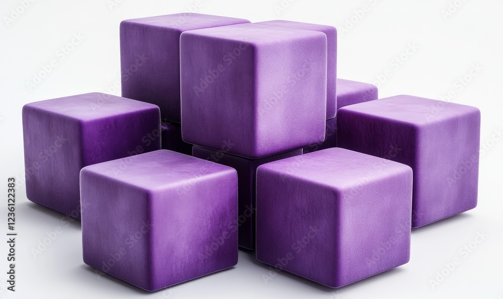 Abstract purple cubes, geometric design, 3d render, Generative AI Abstract purple cubes, geometric design, 3d render, Generative AI