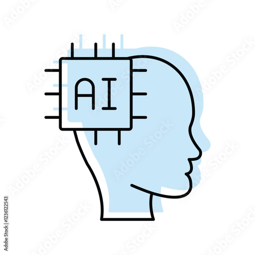 Artificial Intelligence lineal color icon, vector, pixel perfect, illustrator file 
