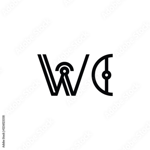 Wallpaper Mural WC monogram logo design letter text name symbol monochrome logotype alphabet character simple logo Torontodigital.ca