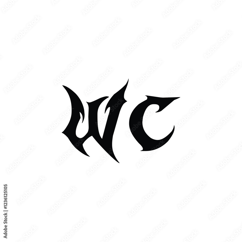 WC monogram logo design letter text name symbol monochrome logotype alphabet character simple logo WC monogram logo design letter text name symbol monochrome logotype alphabet character simple logo