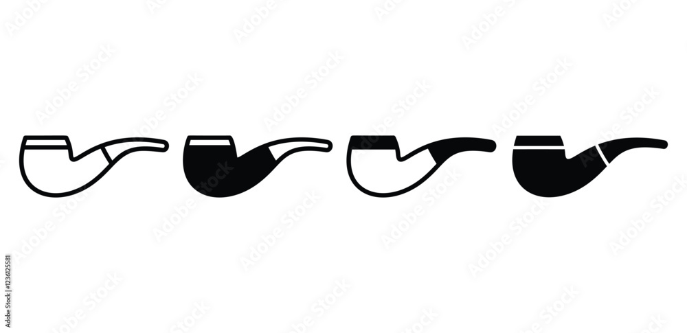 cigar smoking pipe icon symbol vector design simple outline and black filled illustration modern style sets cigar smoking pipe icon symbol vector design simple outline and black filled illustration modern style sets