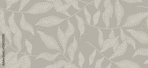 Abstract floral palm leaves seamless pattern with dotted style. leaf pattern, leaves pattern, flower pattern, abstract pattern. 