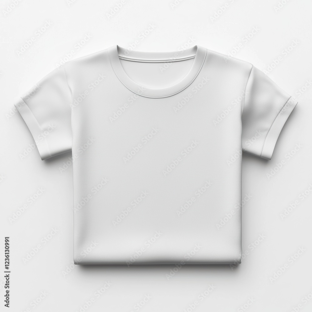 Naklejka premium Realistic T-shirt mockup in a folded position with customizable print area, placed on a bright white background