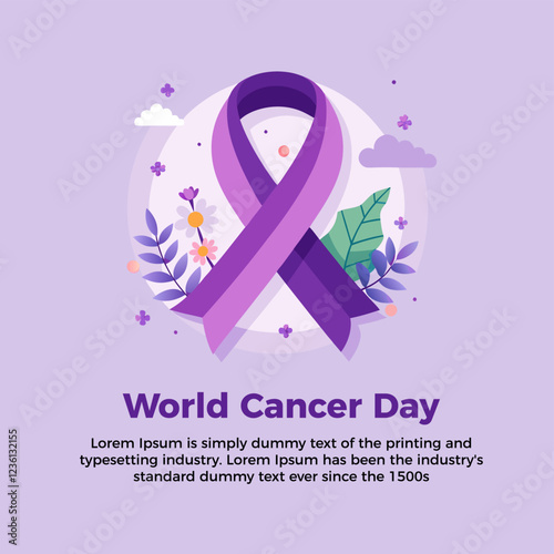 World cancer day or health care. World Cancer Day concept, February 4. Cancer Awareness icon design for poster and banner.  editable vector stroke saddle icon on white background