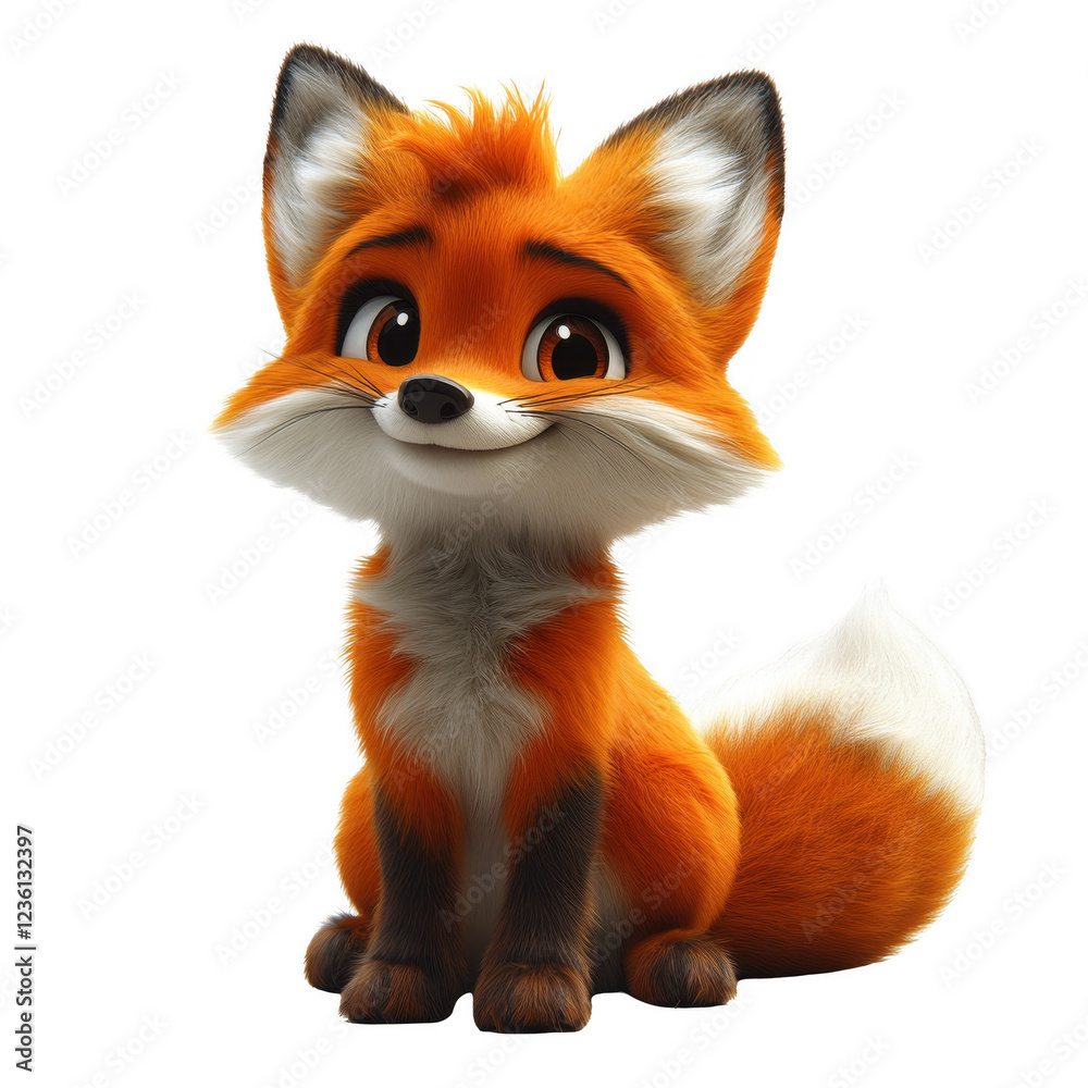 A cartoon fox with a big smile on its face A cartoon fox with a big smile on its face