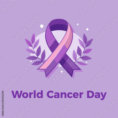 World cancer day or health care. World Cancer Day concept, February 4. Cancer Awareness icon design for poster and banner.  editable vector stroke saddle icon on white background