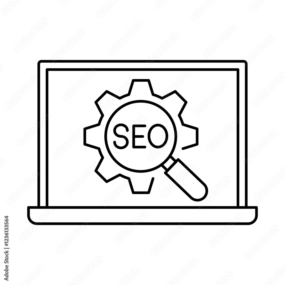 SEO Optimization – Laptop with SEO Text Representing Website Optimization