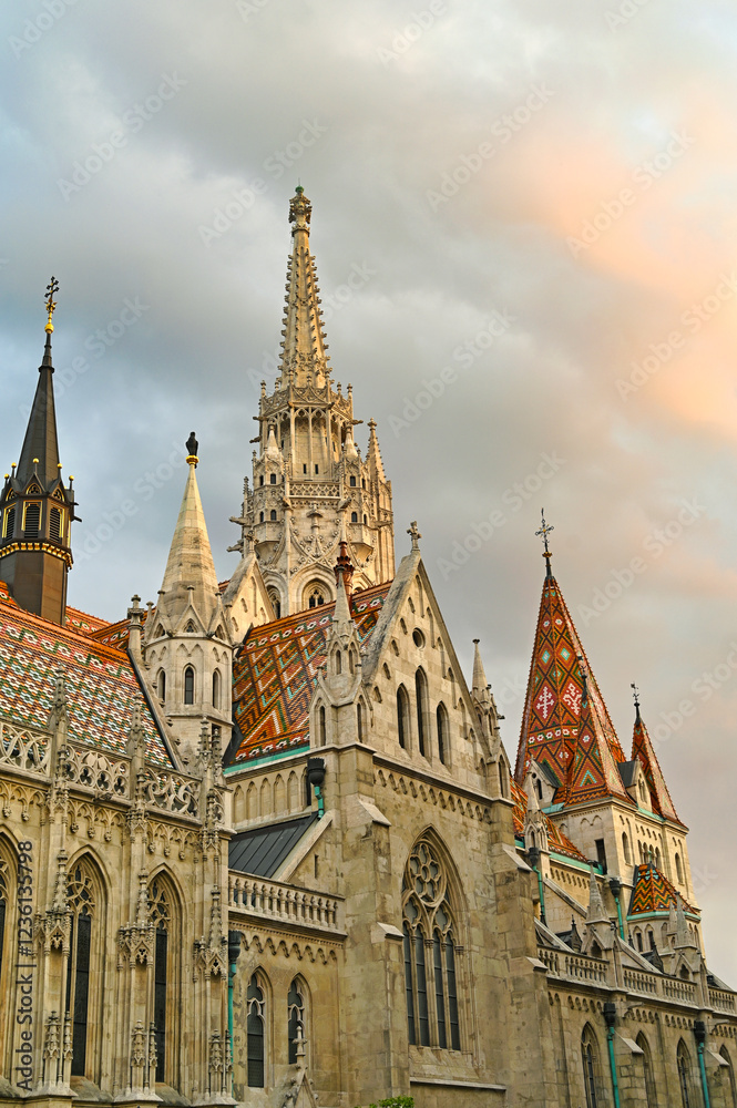 Obraz premium The Matthias church in sunset, Budapest Hungary