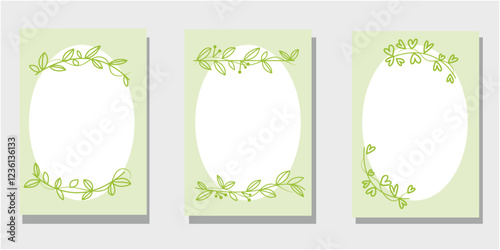 Set of green leaves decoration spring template. Green leaves decorative leaflet collection. spring natural illustration. Vector illustration.