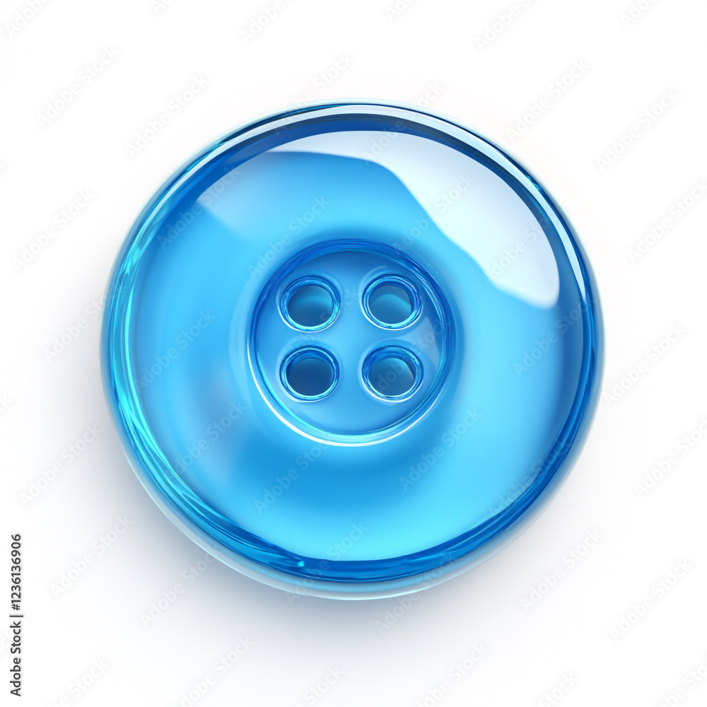 blue button bead isolated on white background full depth of feild. blue button bead isolated on white background full depth of feild.