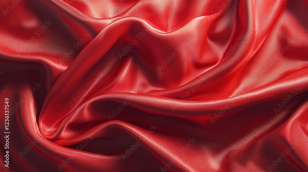 Obraz premium Red silk fabric draped background for luxury, fashion, or design projects