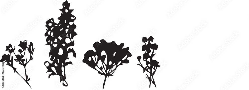 Fototapeta premium Set plants. Hand drawn vector illustration
