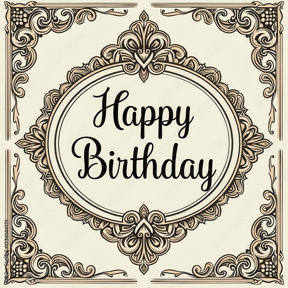 Vinta Birthday Card with Classic Design for Happy Celebrations Vinta Birthday Card with Classic Design for Happy Celebrations