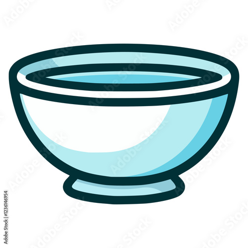water bowl container food appliance flat color vector illustration template design