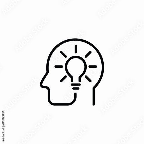 creative mind lightbulb icon vector sign