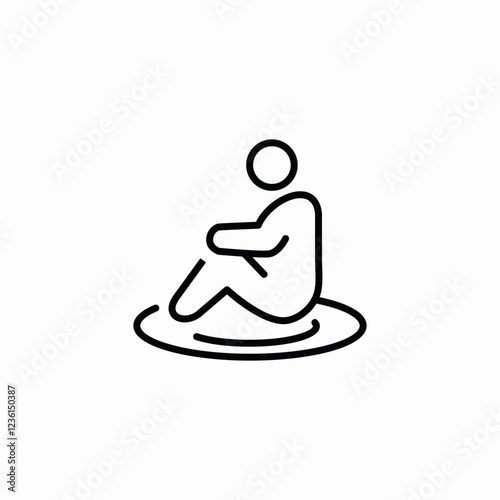 meditation wellness balance icon vector sign