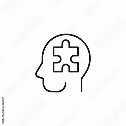 mental health puzzle icon vector sign