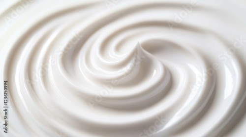 White and yellow creamy substance swirled in circular patterns