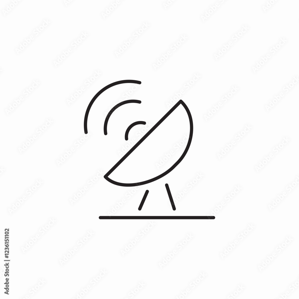 satellite dish communication icon vector sign
