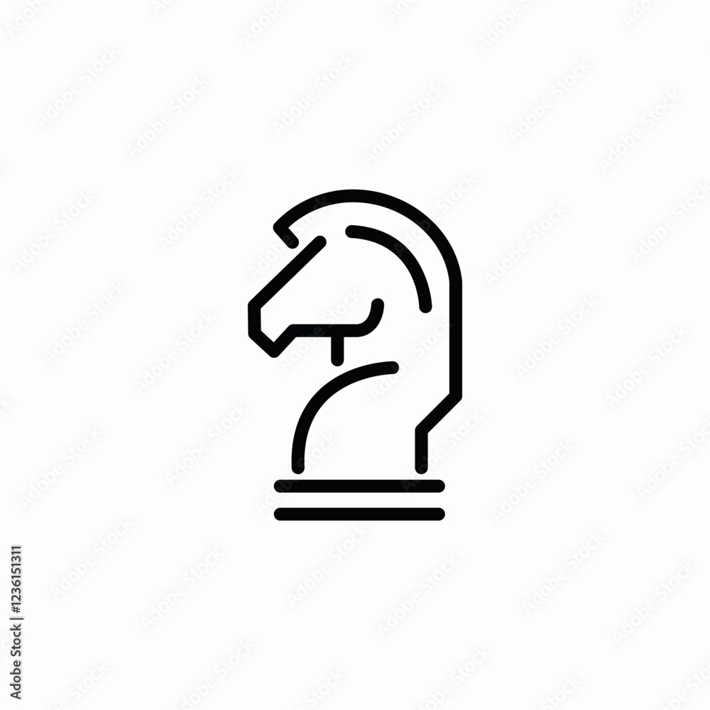 chess horse strategy thinking icon vector sign chess horse strategy thinking icon vector sign