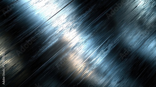 Diagonal metallic surface with light reflections