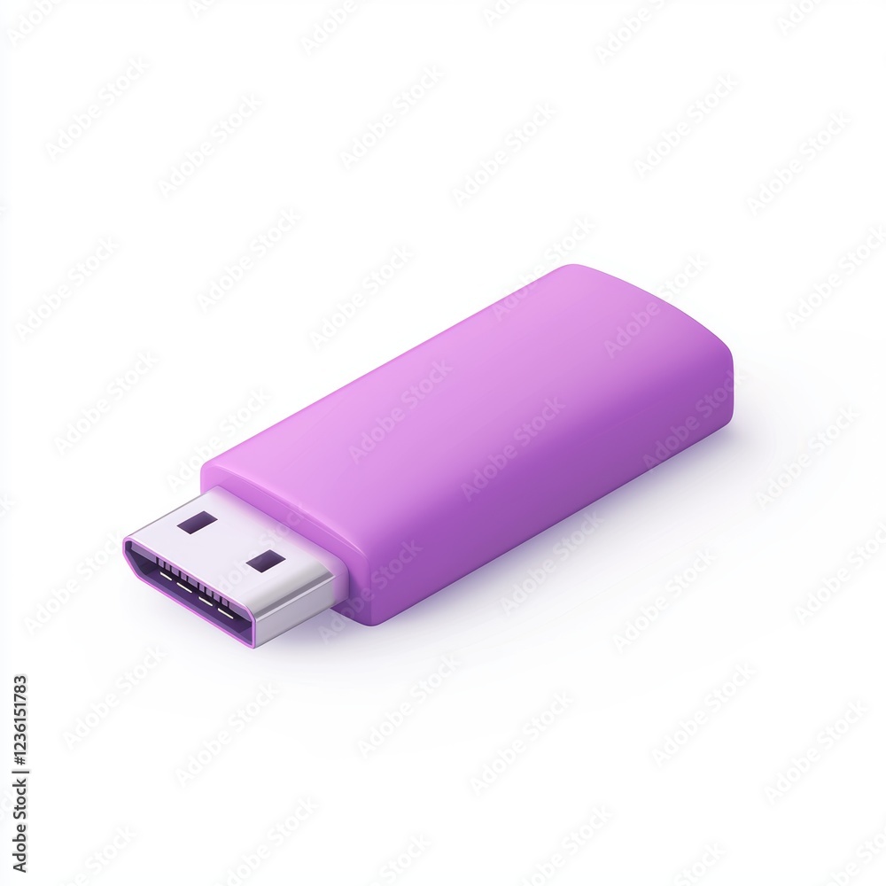 USB flash drive mockup with a minimalistic modern body, isolated on a clean white background USB flash drive mockup with a minimalistic modern body, isolated on a clean white background