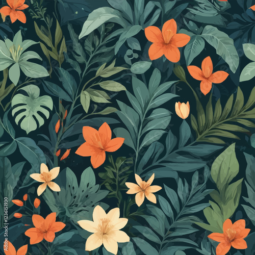 Wallpaper Mural botanical pattern  Torontodigital.ca