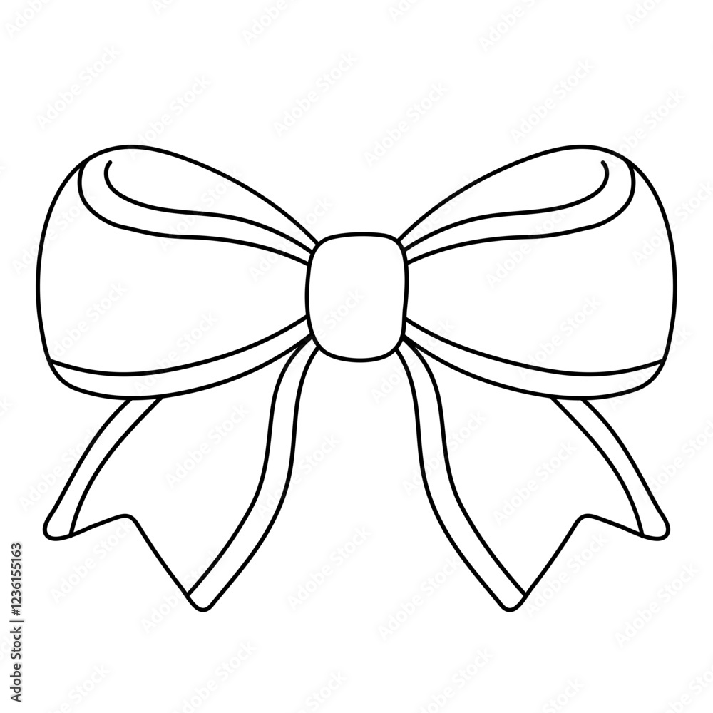 Coquette ribbon bow aesthetic outline illustration Coquette ribbon bow aesthetic outline illustration
