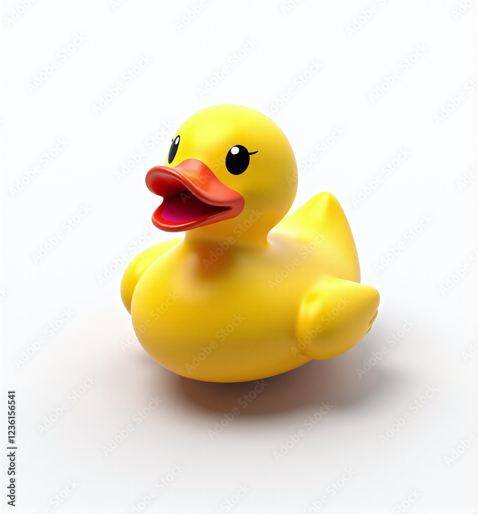 Adorable 3D Rubber Duck with Smile, Fun and Joyful Toy Character on White Background
Adorable 3D Rubber Duck with Smile, Fun and Joyful Toy Character on White Background