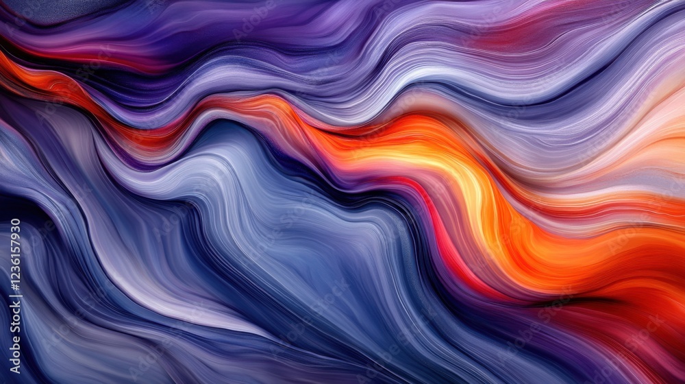 Obraz premium Craft an uplifting image with vibrant shades of red and purple, abstract swirls, and floating heart-shaped designs representing harmony and strength
