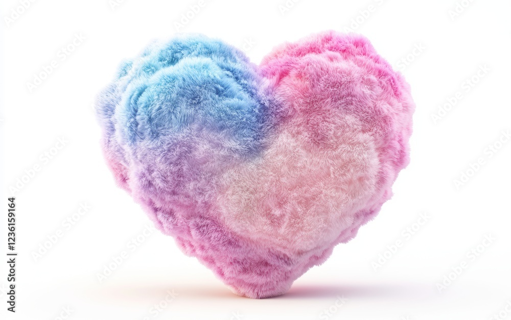 Fototapeta premium Heart crafted from soft pastel clouds for Saint Valentines Day and 8 March Womens Day isolated on a white background