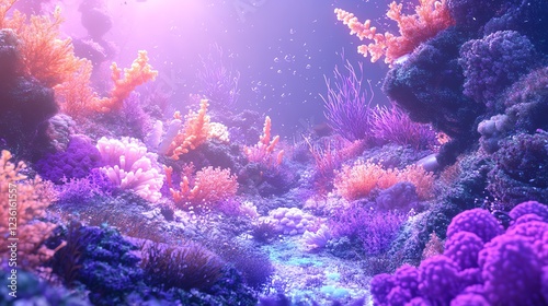 Wallpaper Mural Vibrant coral reef in serene underwater landscape. Torontodigital.ca