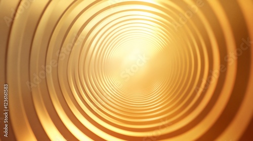 Abstract golden circular pattern creating a sense of depth and endlessness